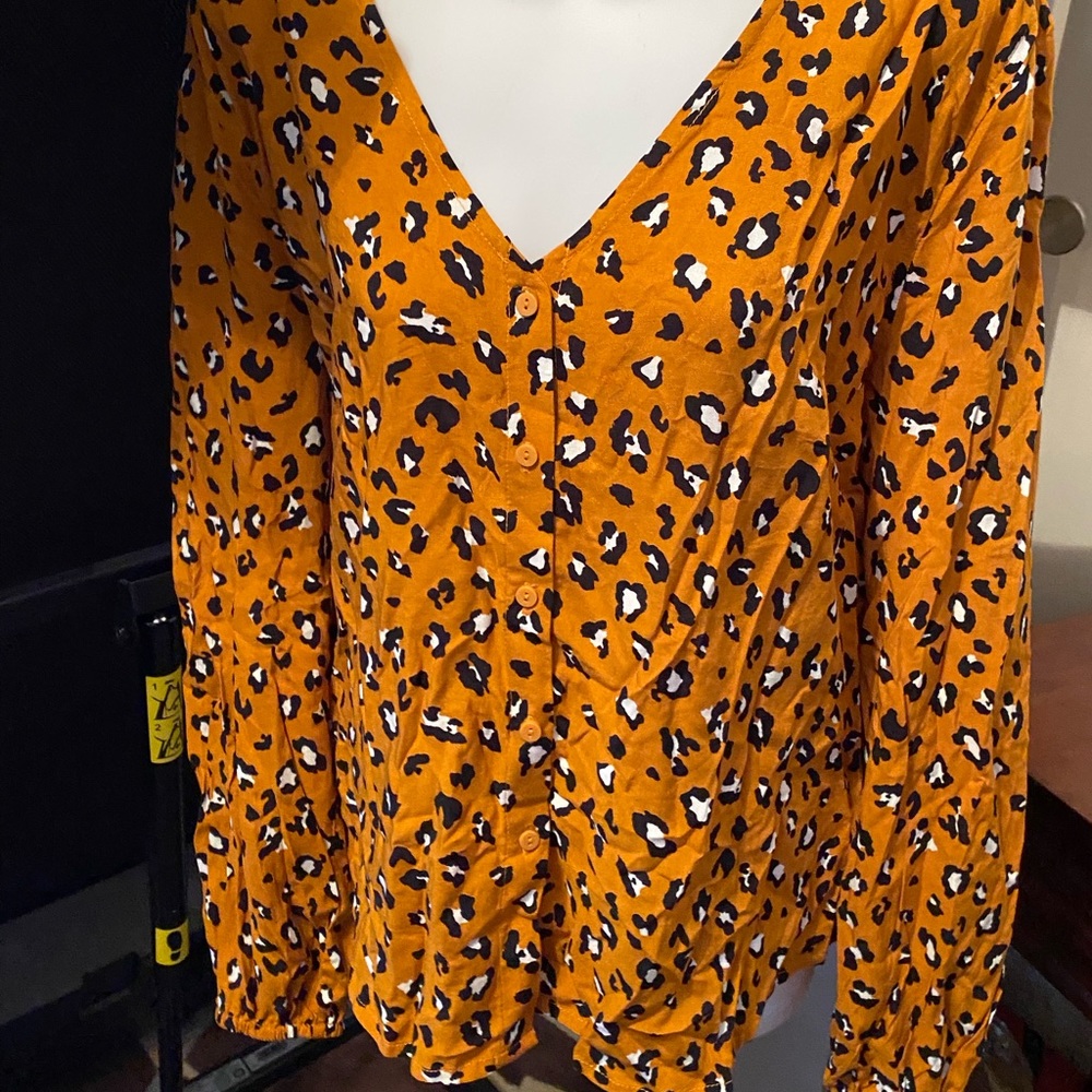 Vixbe Catalan V-neck leopard print blouse